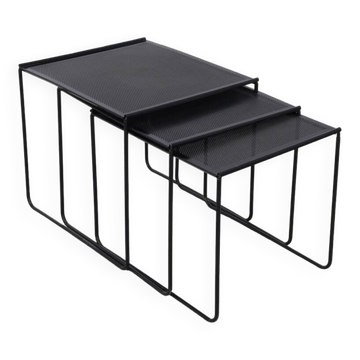 Tables gigognes postmodernes, ensemble de 3, années 1980