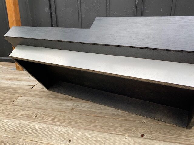 Table basse frêne et alu brossé design 1970