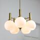 Mid-century Italian Brass and Opaline Chandelier