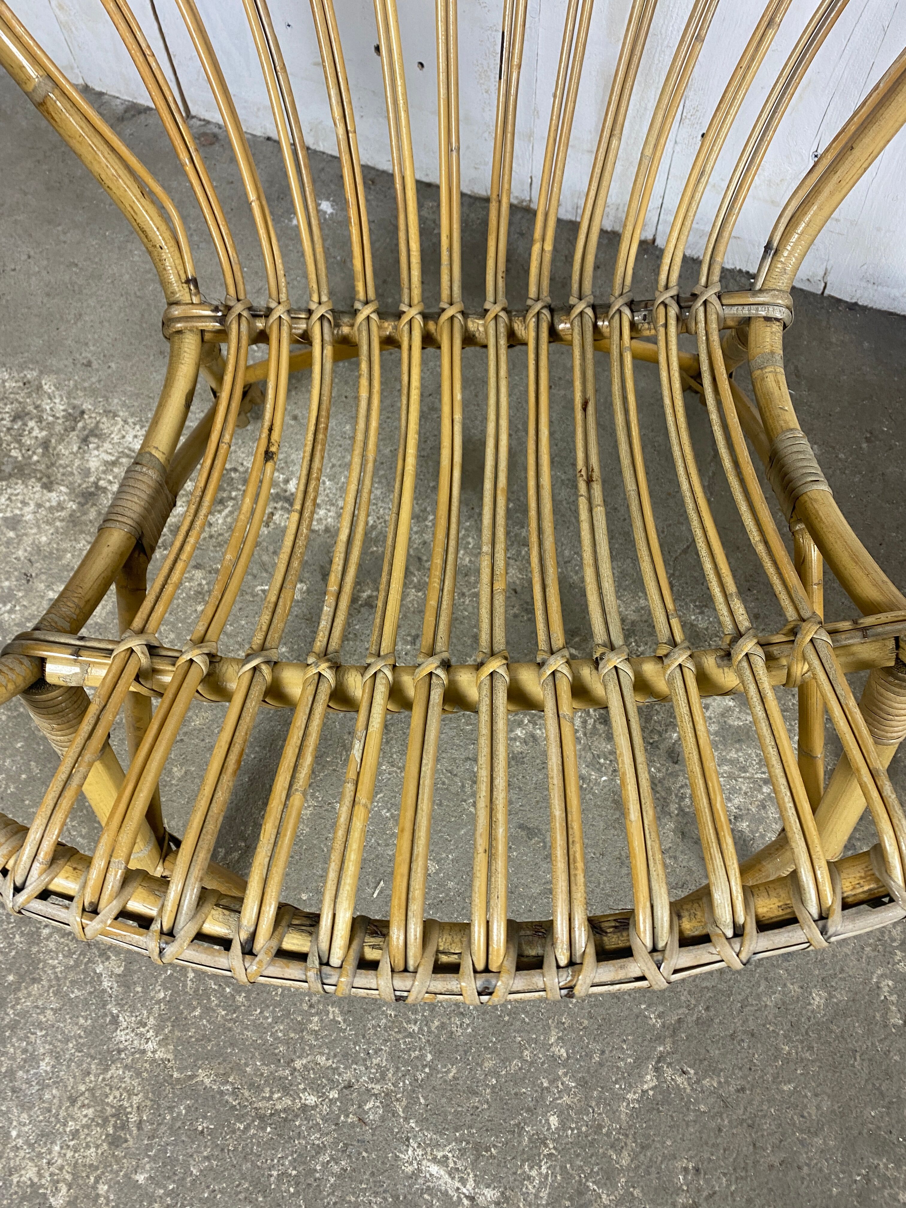 Paire de fauteuils rotin