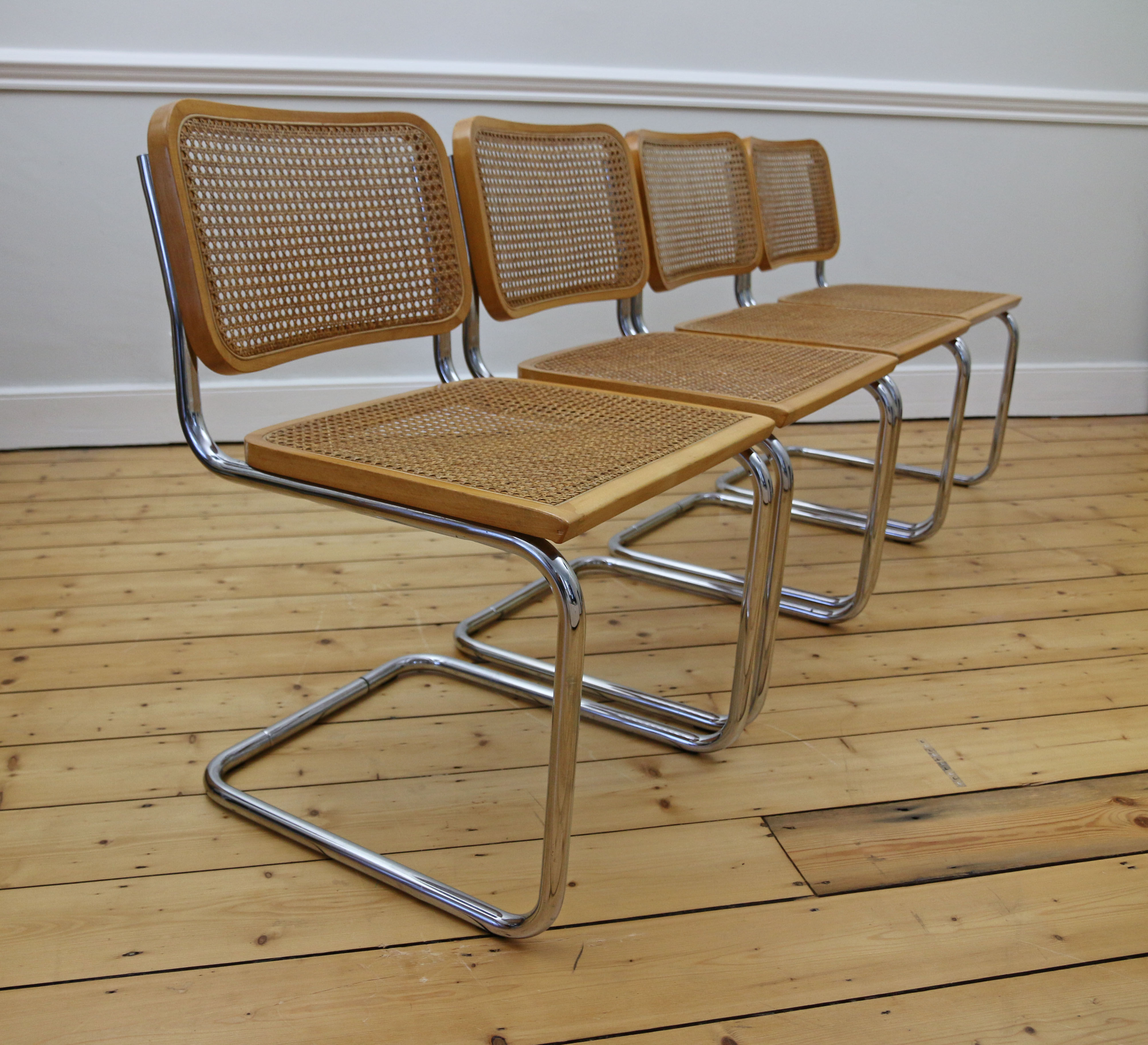 4 x Cesca Chairs, 1980s, in the Style of Marcel Breuer