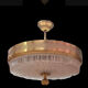 Lucien Gau ceiling lamp in gilded brass and molded glass