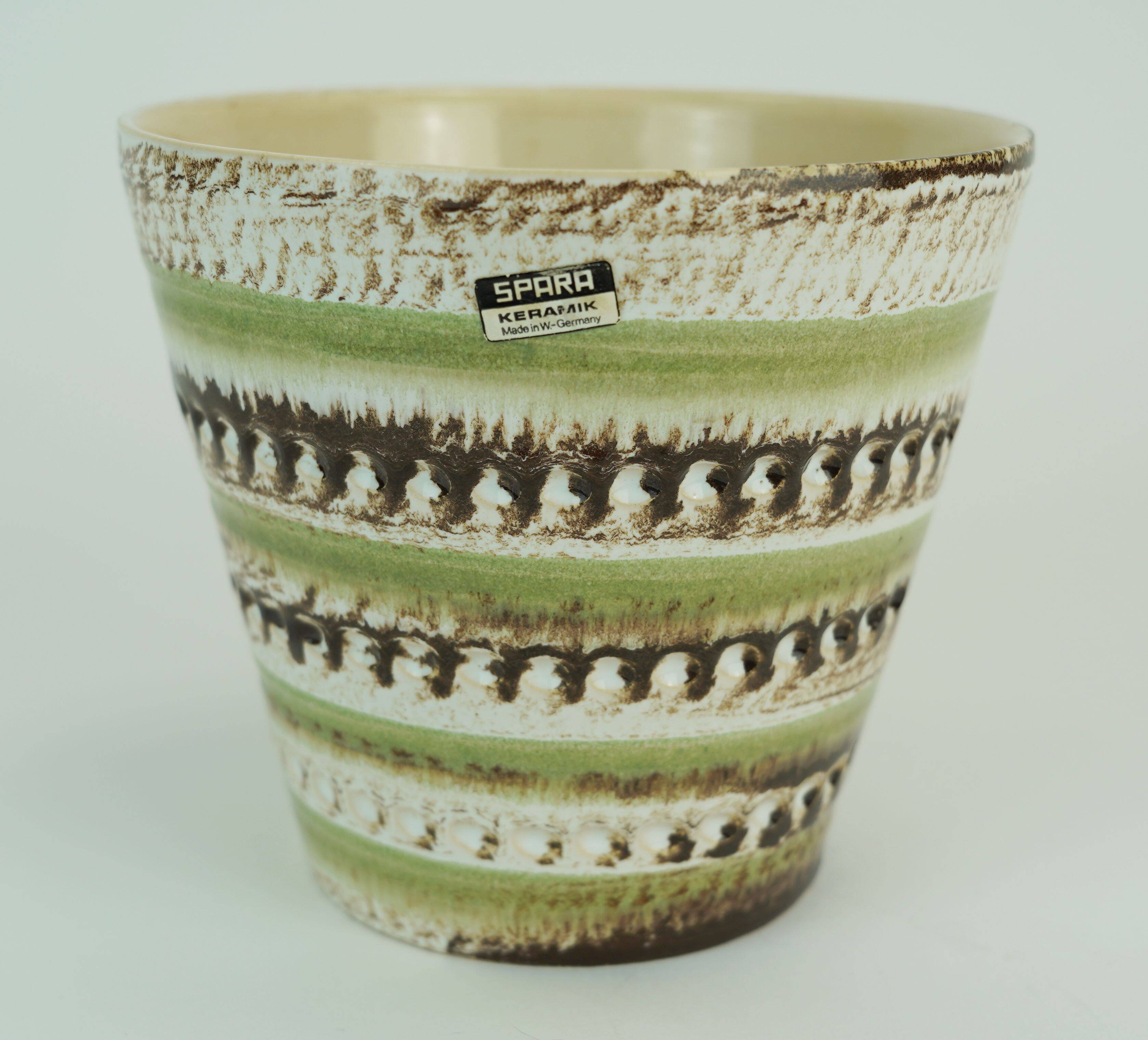 1960s mid century plant pot by spara-keramik west-germany