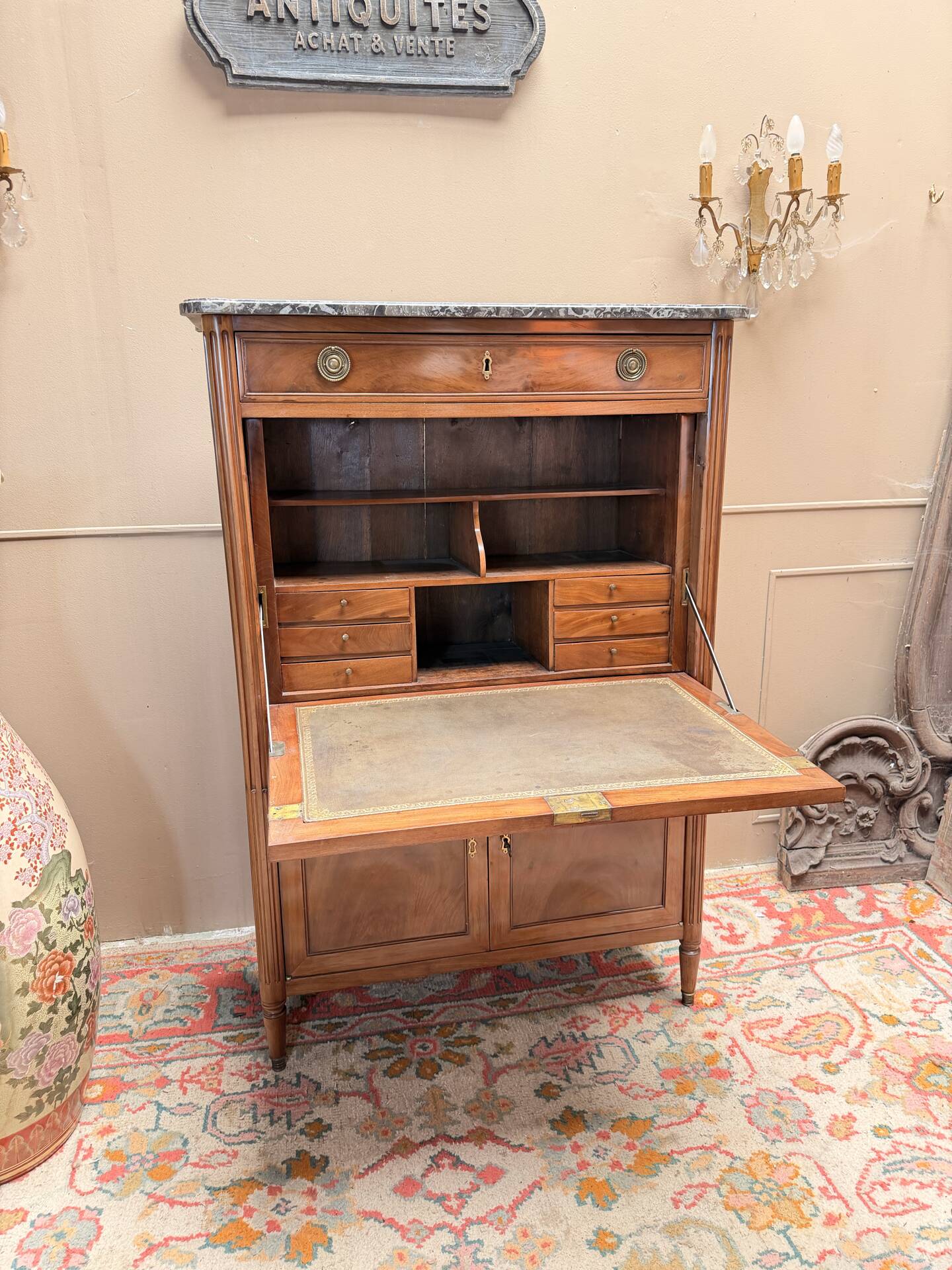 SECRETARY IN MAHOGANY FROM THE LOUIS XVI XVIII CENTURY