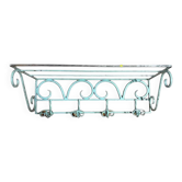 Etagère porte-manteaux / porte-chapeaux murale en fer forgé vintage