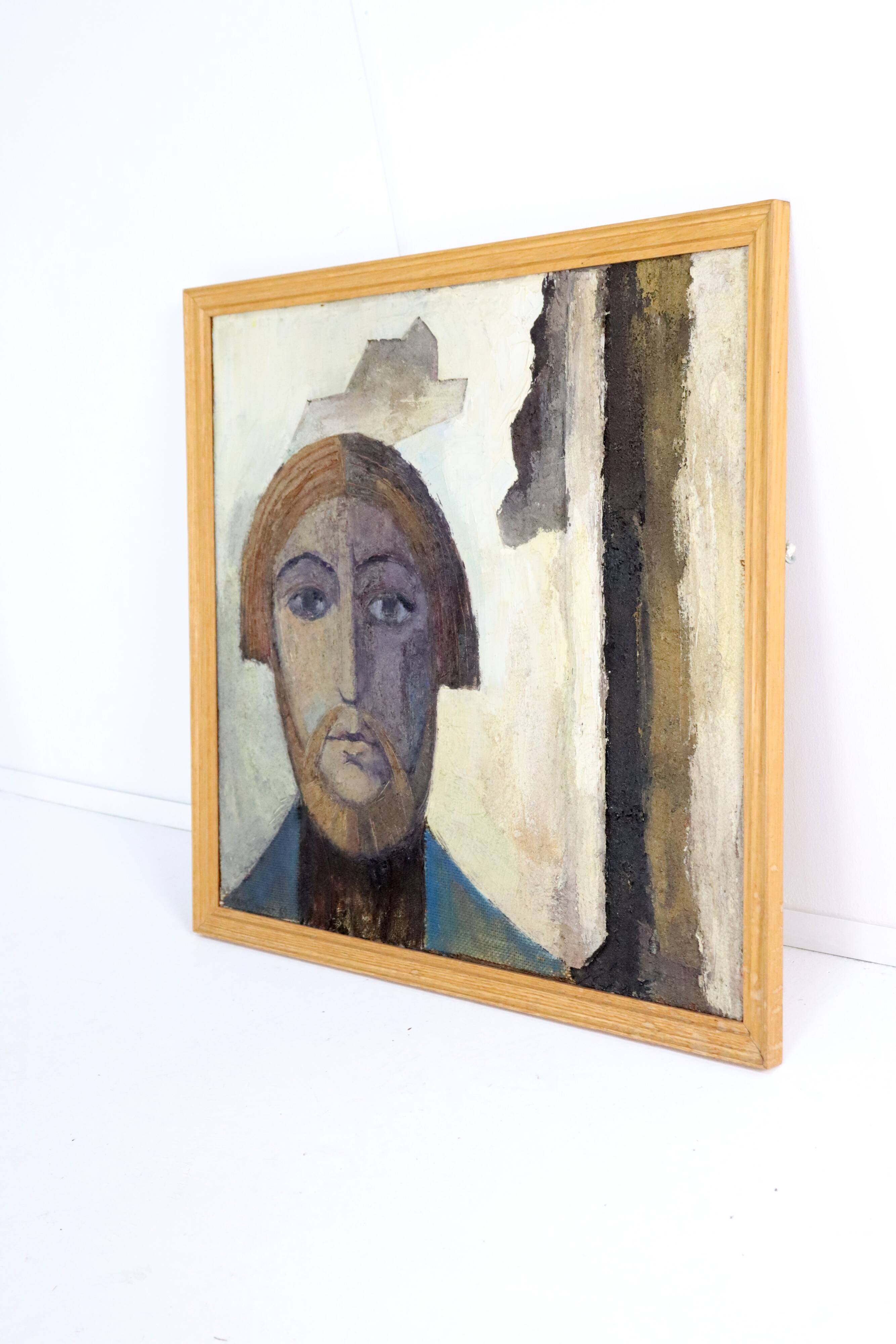 Mid century schilderij 'spaanse jezus'