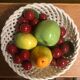 Large decorative porcelain fruit basket