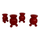 Set of 4 Swedish wooden candlesticks – 1950s