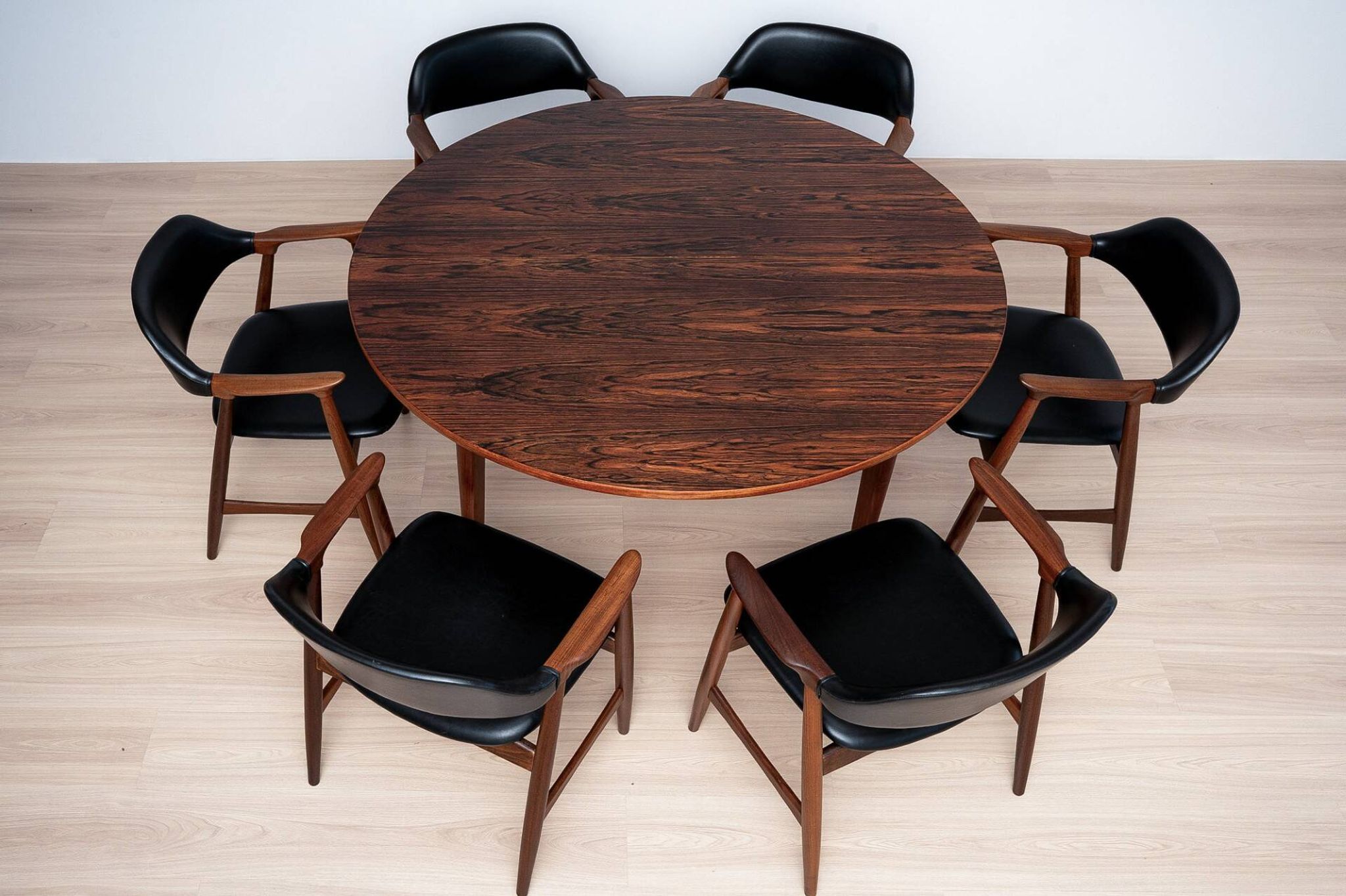 1960s Mid-Century Dining Set, 6 Carlton Armchairs by Låte Møbelfabrikk & Ex