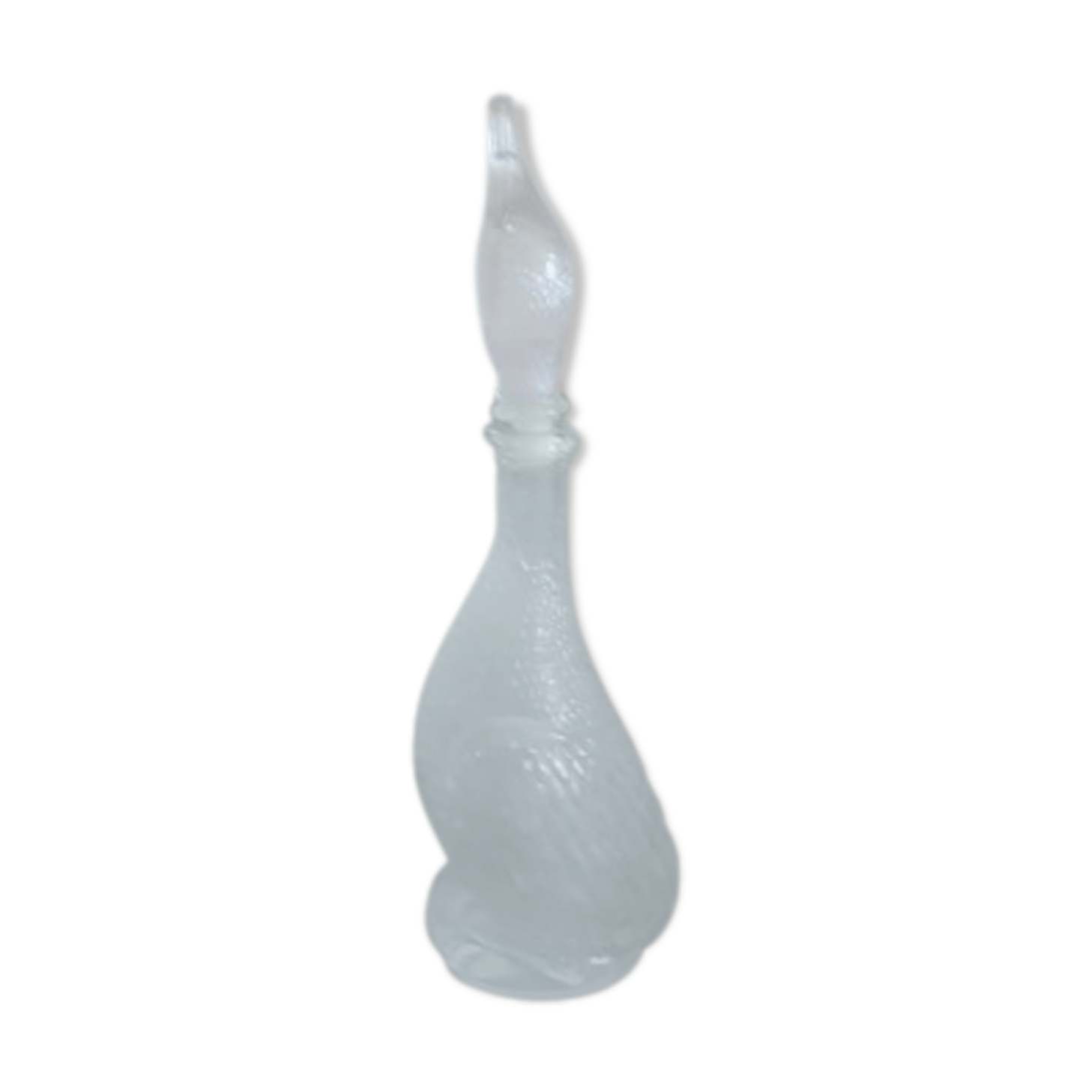 Thick duck-shaped glass carafe