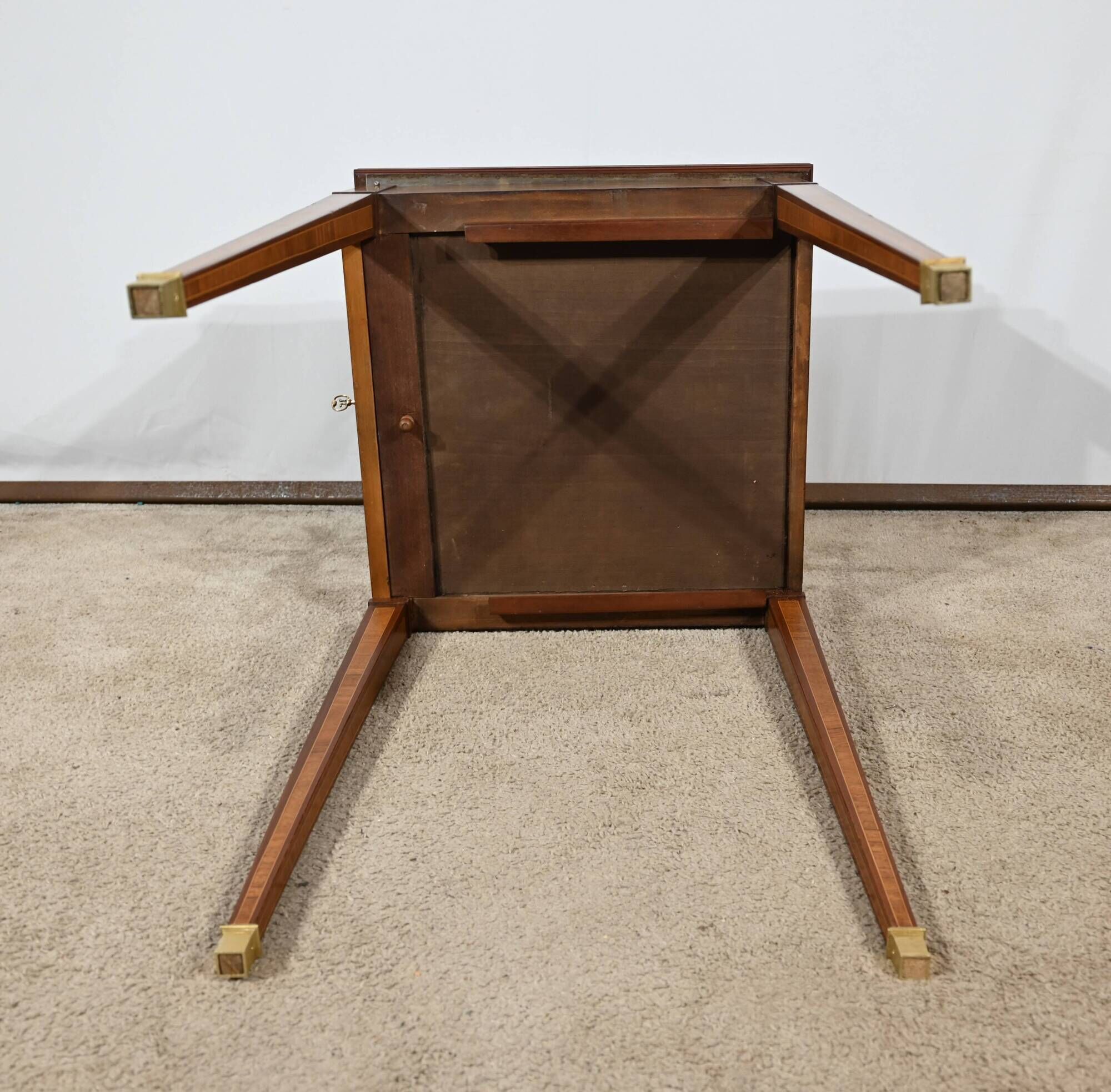 Mahogany and marquetry games table, Art Nouveau, 1920