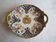 Small dish with handles in earthenware, rouen decoration
