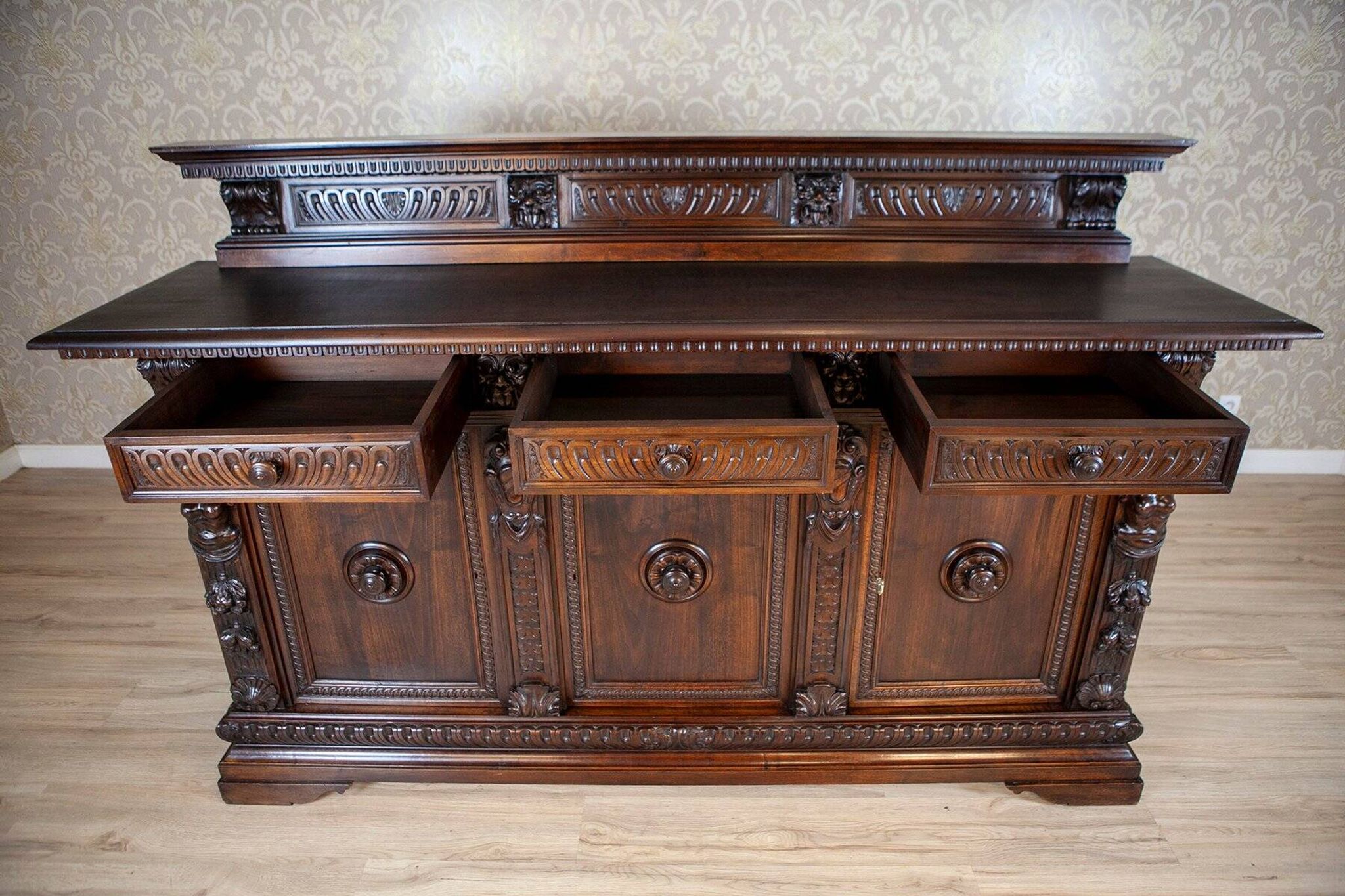 Renaissance Revival Sideboard in Oak