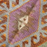 5x8 Green & Orange Tribal Vintage Kilim Rug, 146x255Cm SK 33083