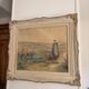 Old Watercolour Painting Shepherdess with Sheep Landscape Henry Charles