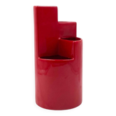 Franco Bettonica, red ceramic vase mod. fb1, Gabbianelli Italy ca. 1970