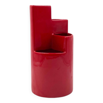 Franco Bettonica, vase en céramique rouge mod. fb1, Gabbianelli Italie ca. 1970