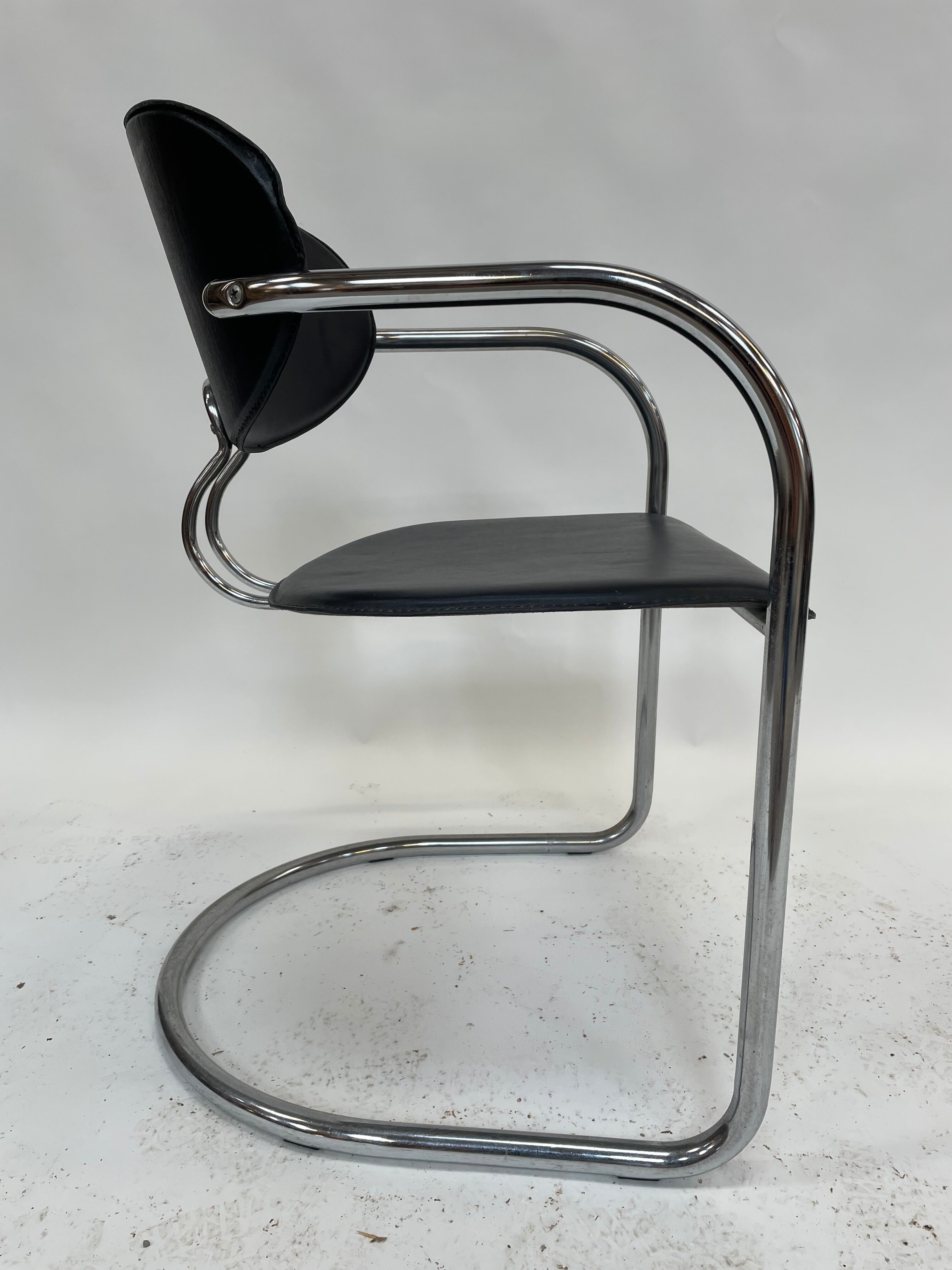Vintage dining chair effezeta made in Italy design chrome