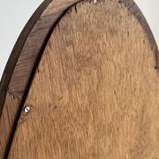Miroir ovale vintage en chêne à glace biseautée H120 l43 P2