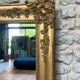 Miroir de cheminée époque Empire 128/102,5cm, trumeau, glace mercure
