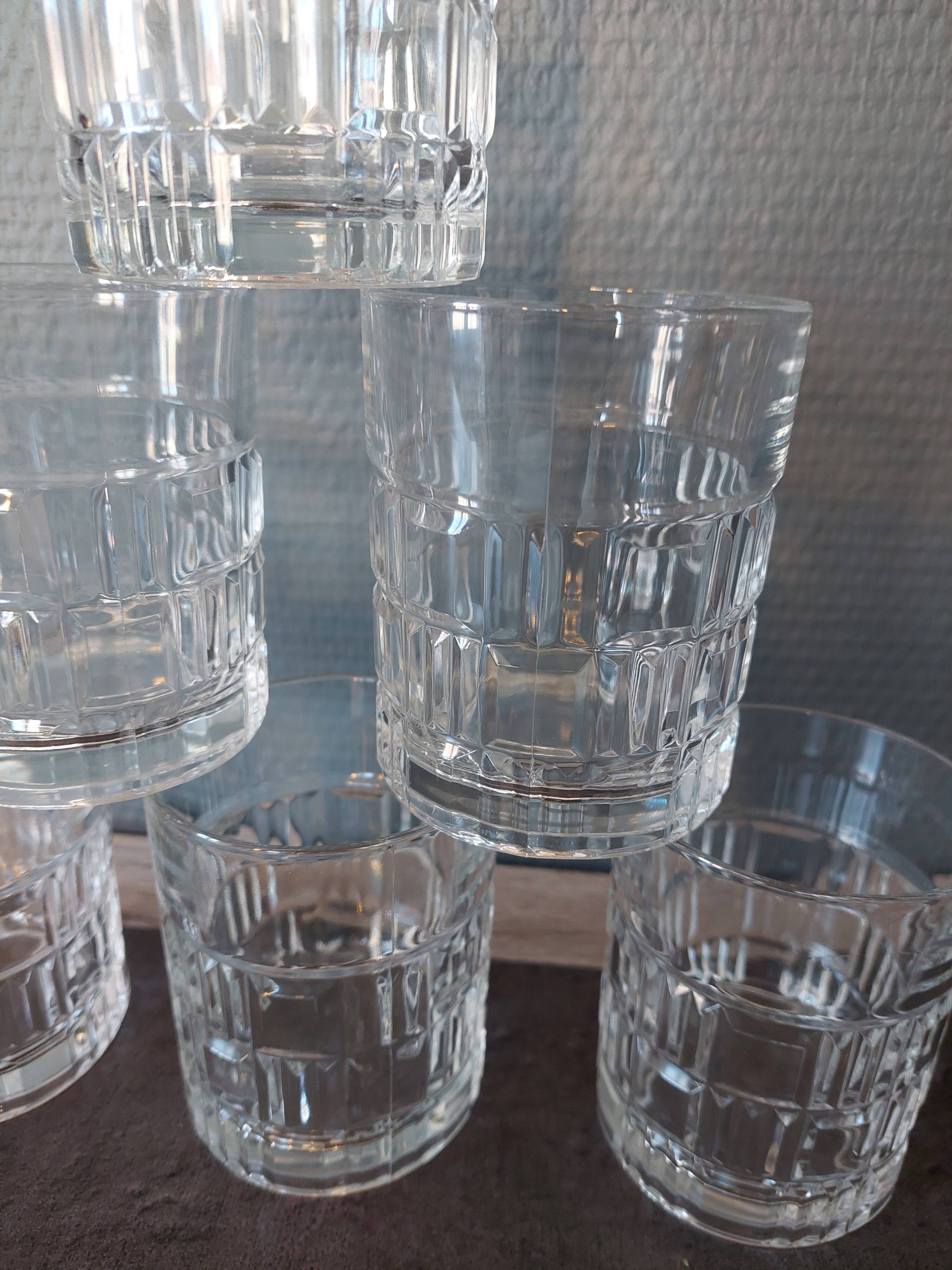 Lots de 6 verres à whisky vintage année 70.