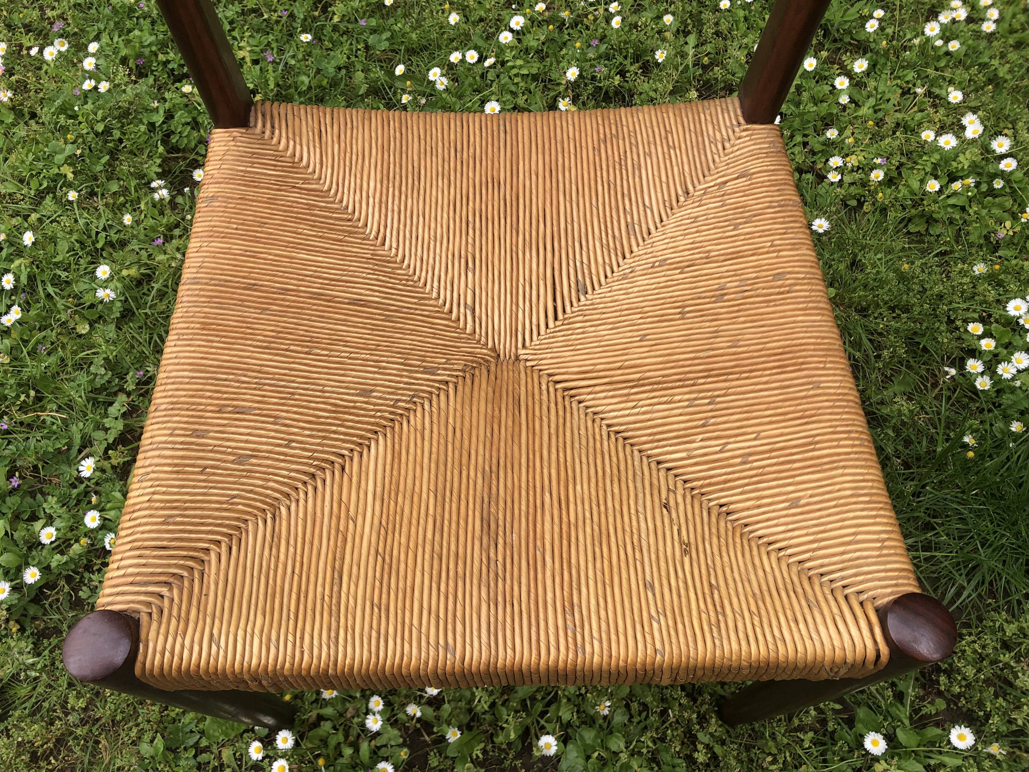 6 wooden and straw chairs, Scandinavian design Cees Braakman for Pastoe, 1960