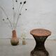 Table d'appoint diabolo vintage en rotin