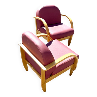 Paire de fauteuils style Baumann