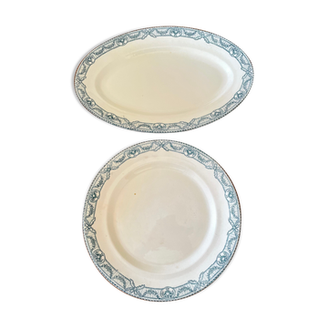 Lot of dishes iron earth Salins model directoire