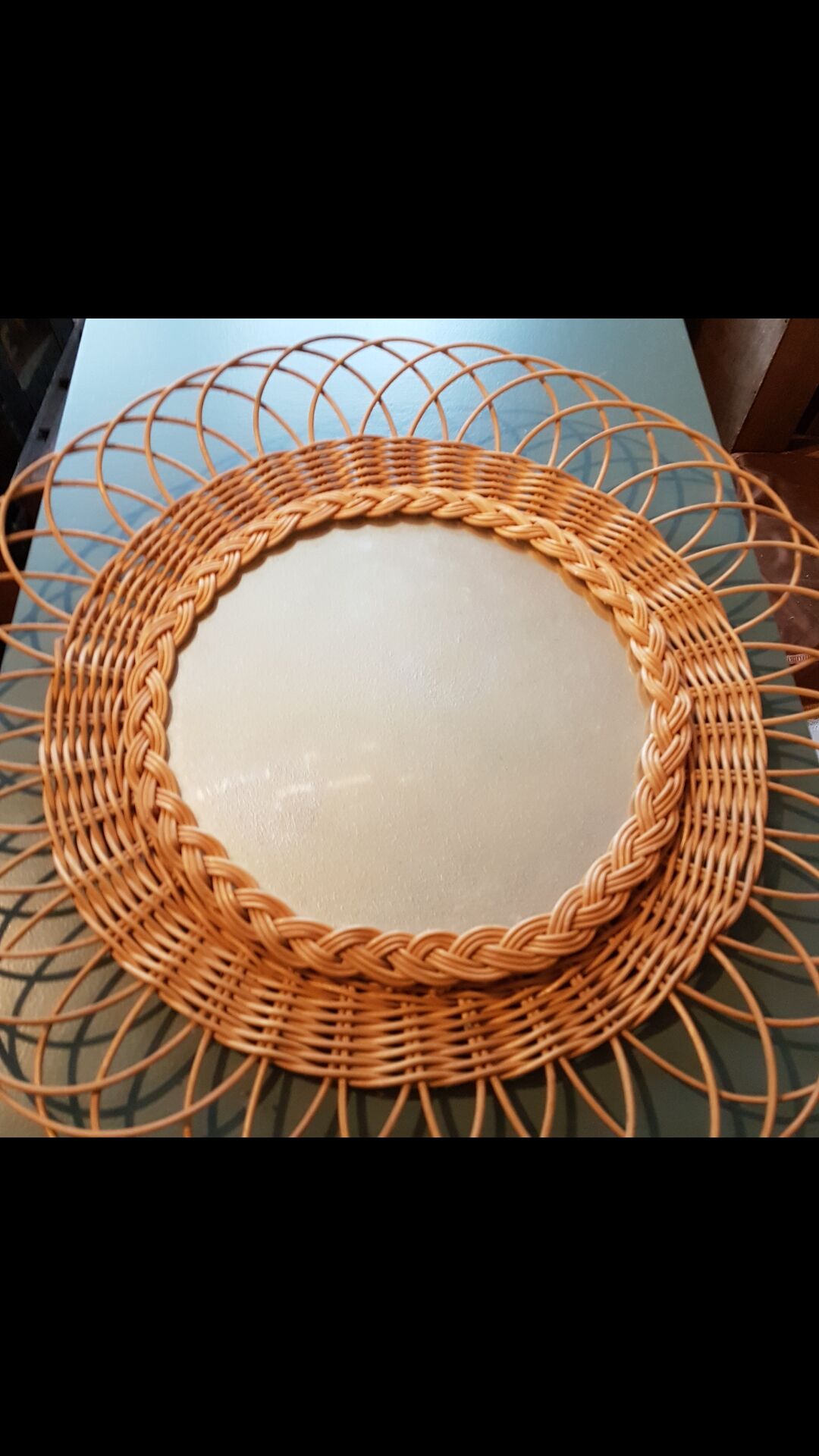 Rattan mirror D 45cm