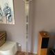 Plexiglass and brass floor lamp. 1970. Italy.