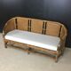 Bench 3 places in bamboo, rattan, cannage and brass