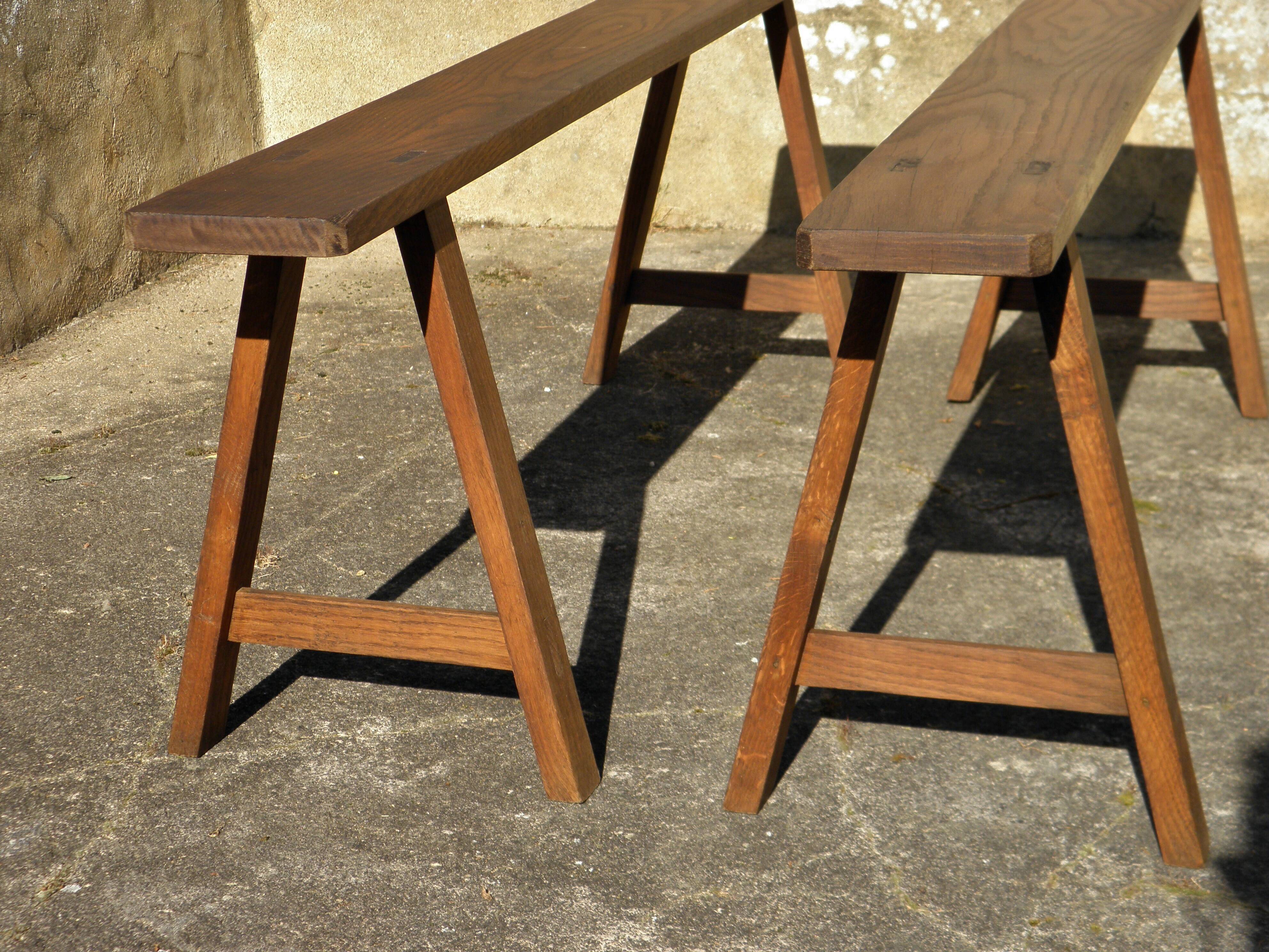 Paire de bancs de ferme 150 cm