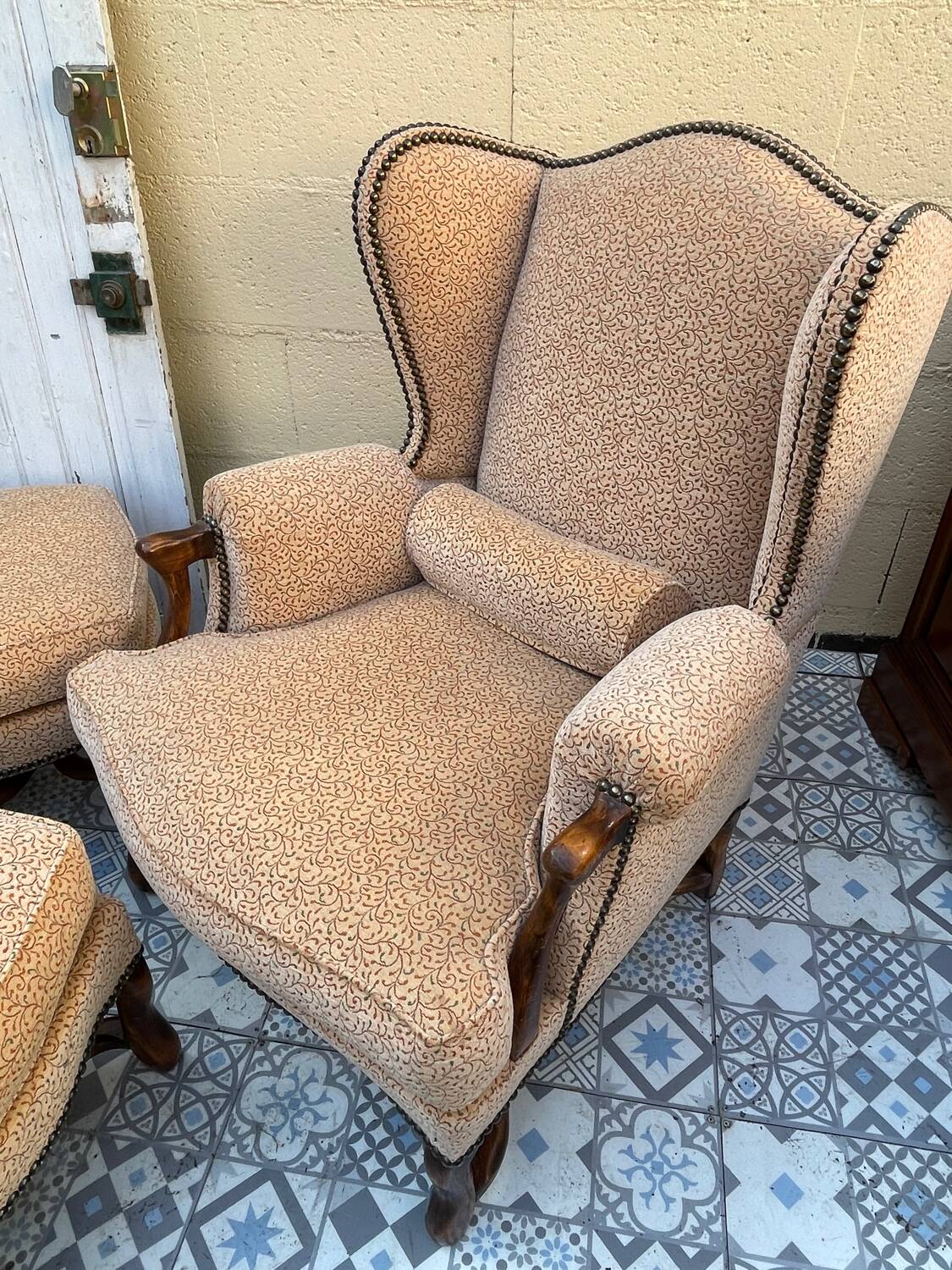 Pair of Bergère armchairs