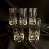 5 St Louis crystal orangeade and whiskey glasses, signed
