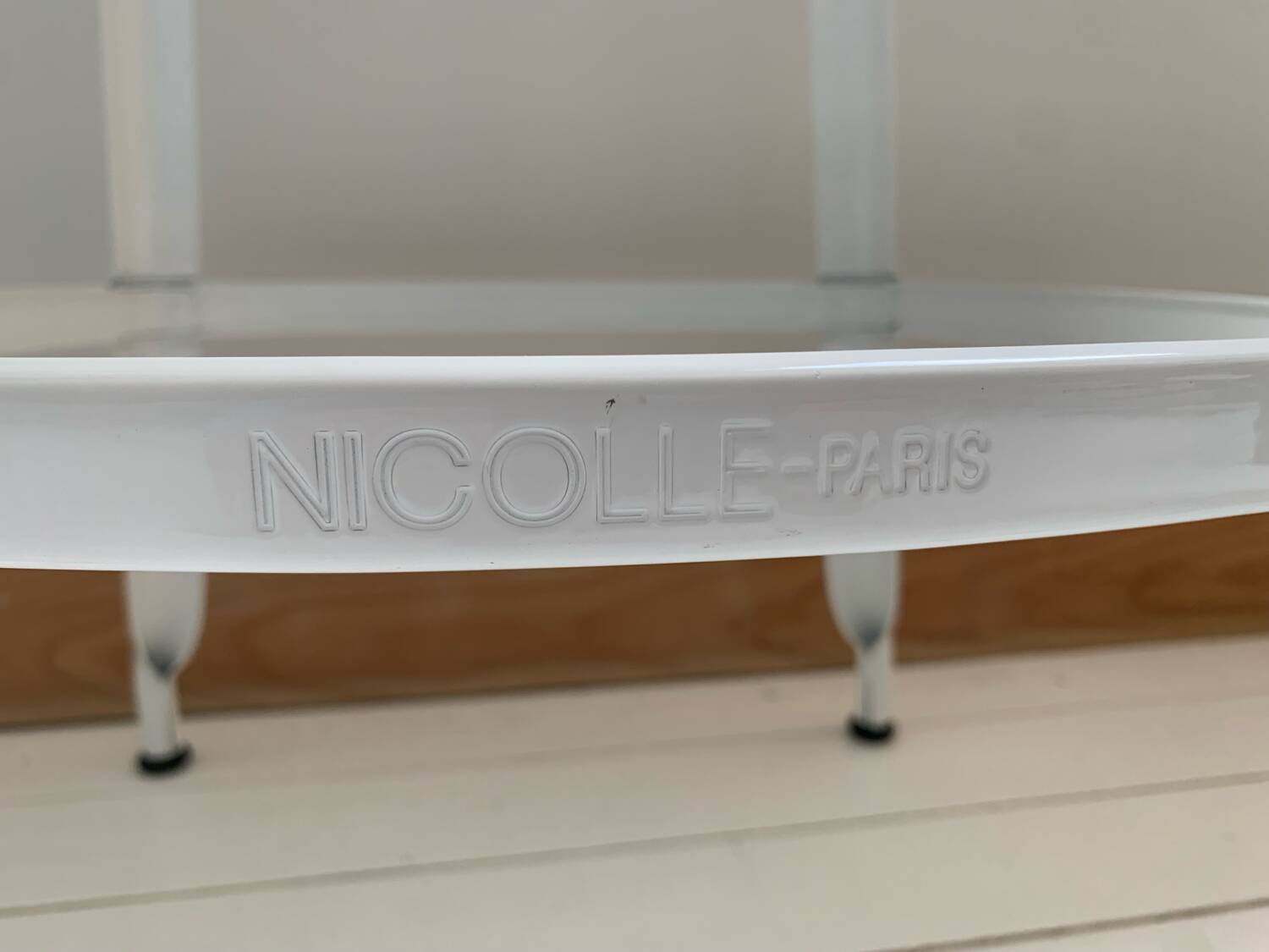 Tabourets de bar nicolle® – métal blanc & cuir – lot de 3 – hauteur 75