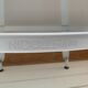 Tabourets de bar nicolle® – métal blanc & cuir – lot de 3 – hauteur 75