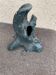 Brutalist ceramic vase in teal blue, Hungary 1960s — sculptural silhouette and central opening.