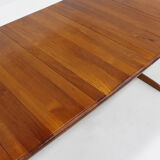 Vintage Danish round extendable dining table solid teak Langeskov möbelfabrik