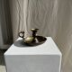 Antique blackened gold hand candlestick H8 D13.5