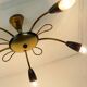 1950s sputnik spider CEILING LAMP brass stilnovo ära mid century