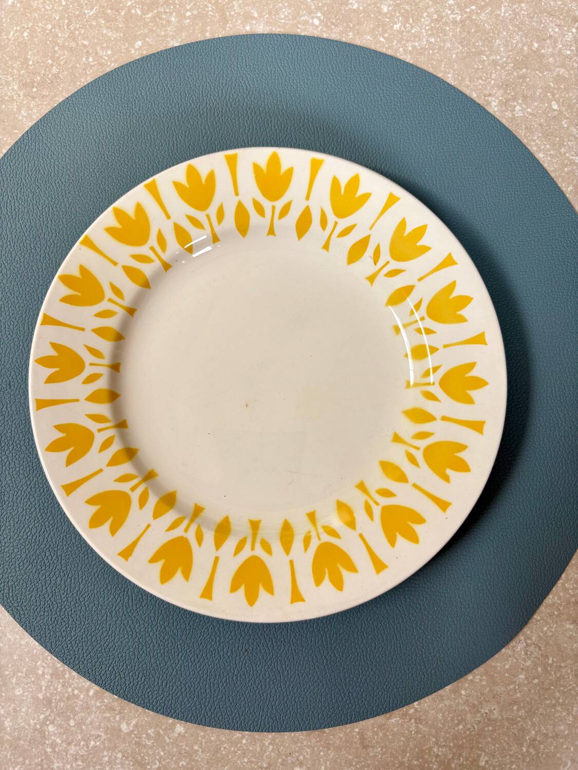 Set of 6 flat plates Lys - Digoin Sarreguemines