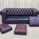Chesterfield sofa in red leather 3 places from the 70s