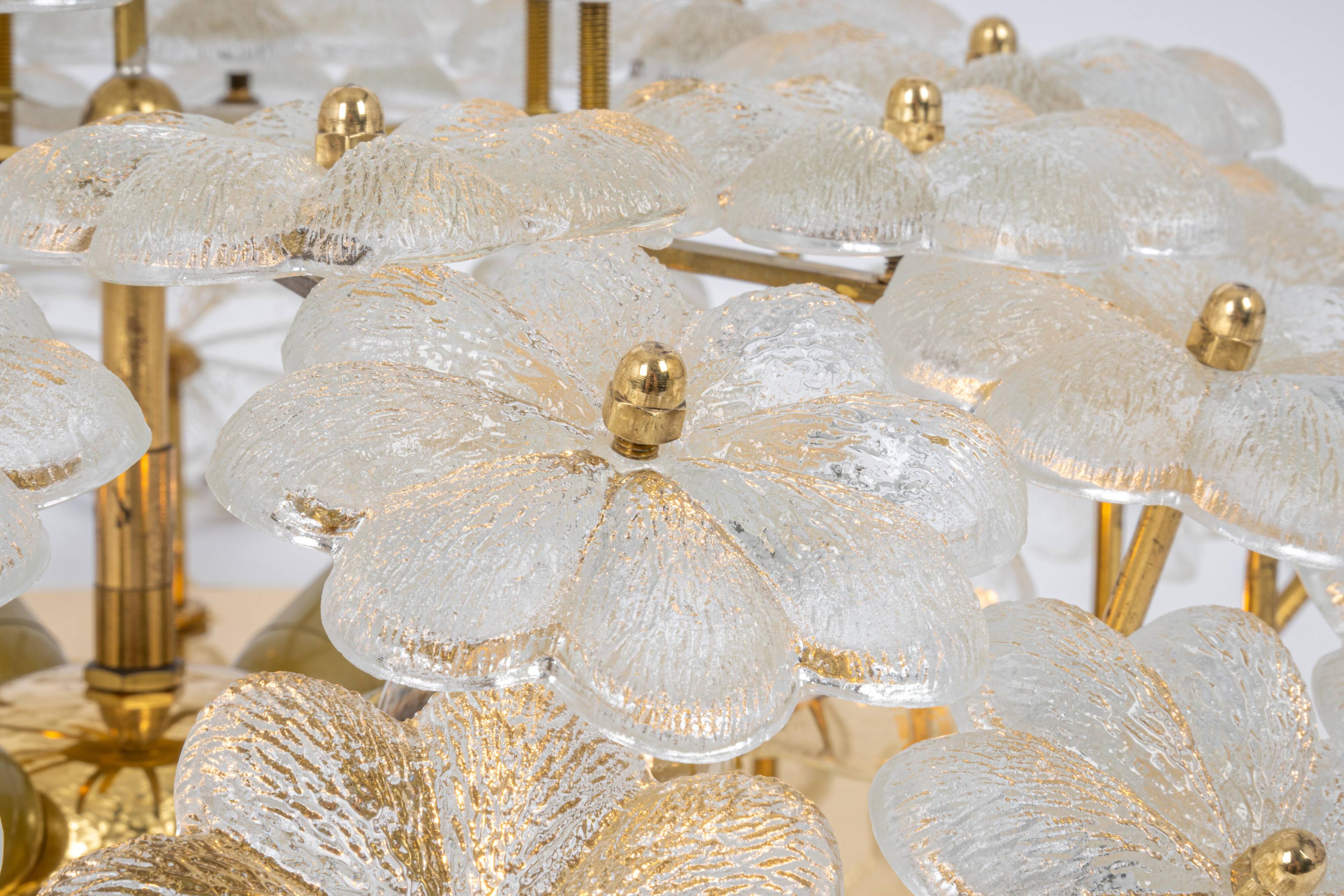 Plafonnier Fleur en Verre de Murano par Ernst Palme, Allemagne, années 1970