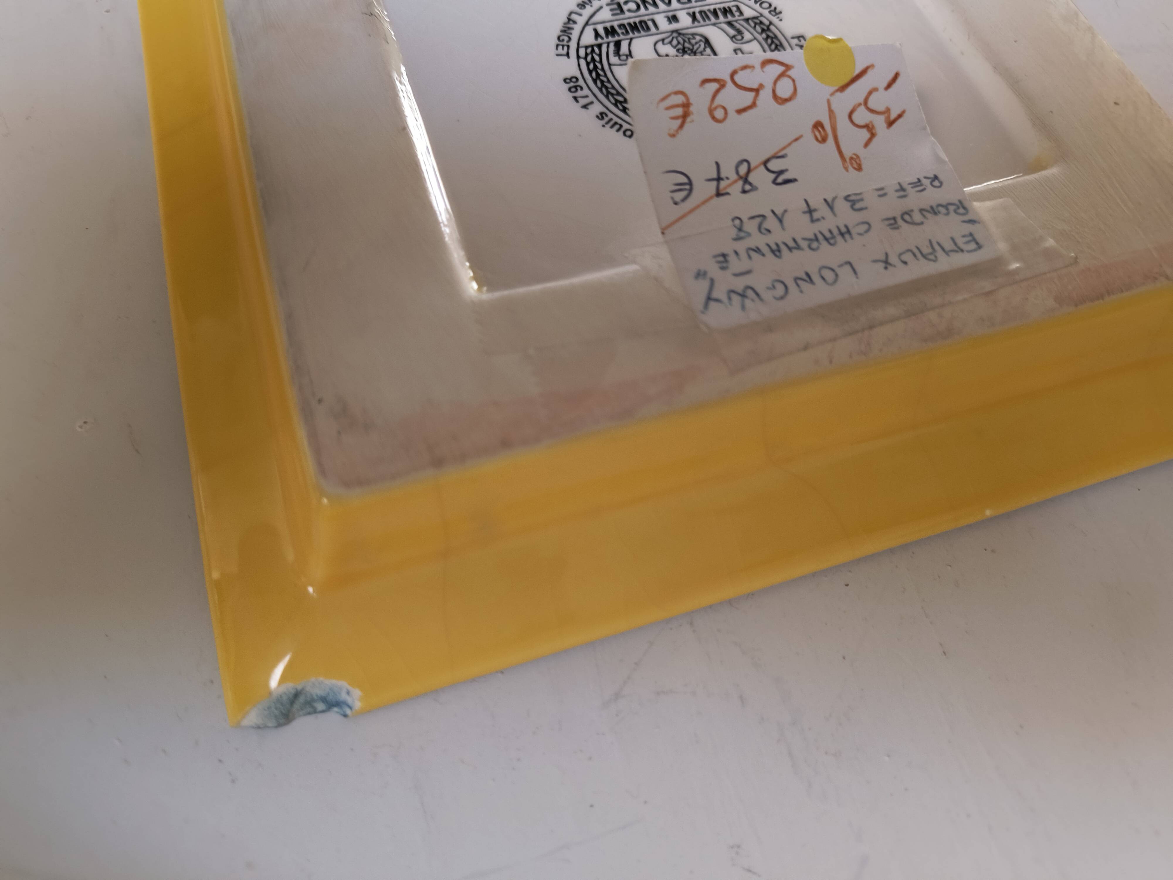 Enamel ashtray from longwy "charming round" by sylvie langet