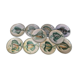Series of 10 flat plates robert picault - 60s - fish series