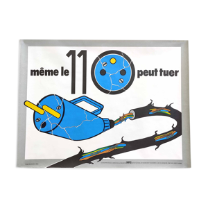 Affiche vintage INRS - 1984