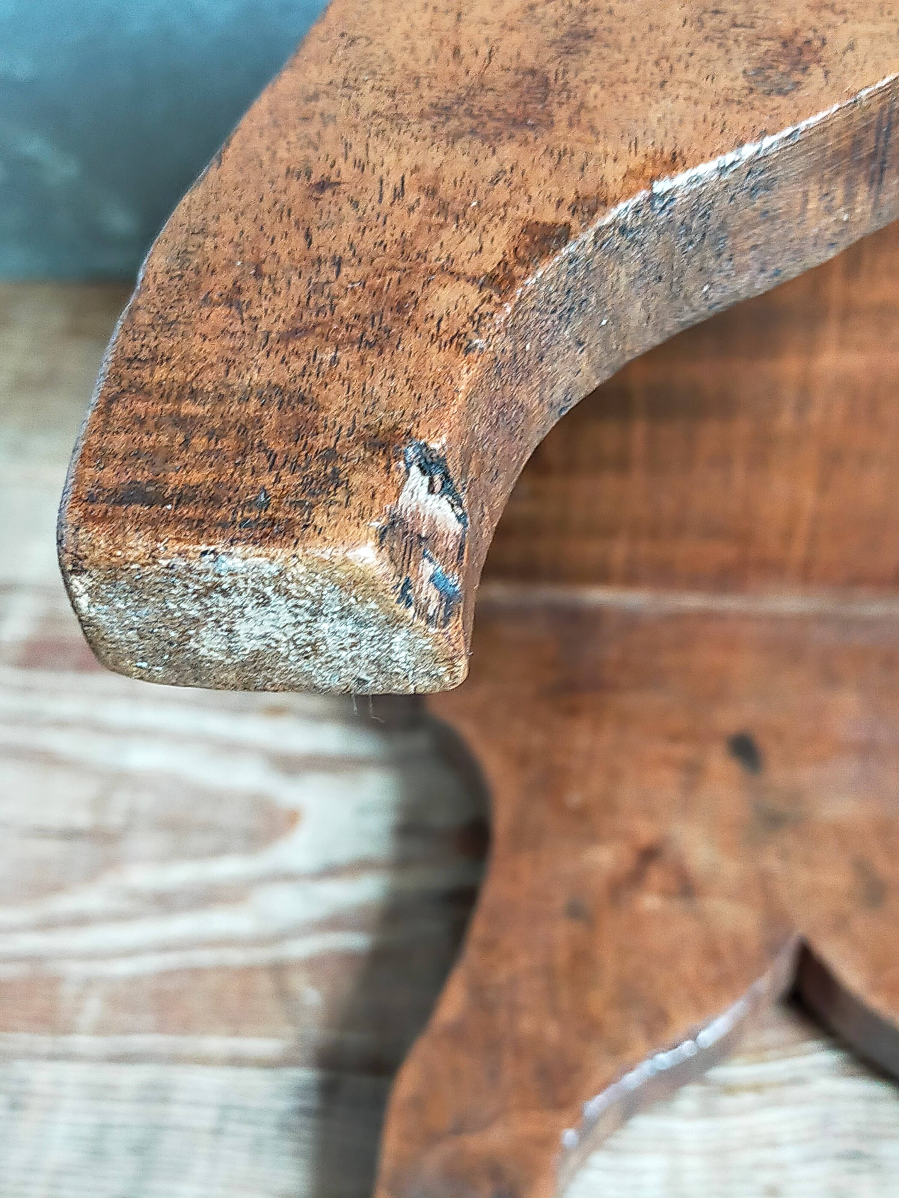 Old solid wood footrest stool