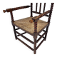 Fauteuil Bobbin en hêtre teinté de style jacobéen, années 1900