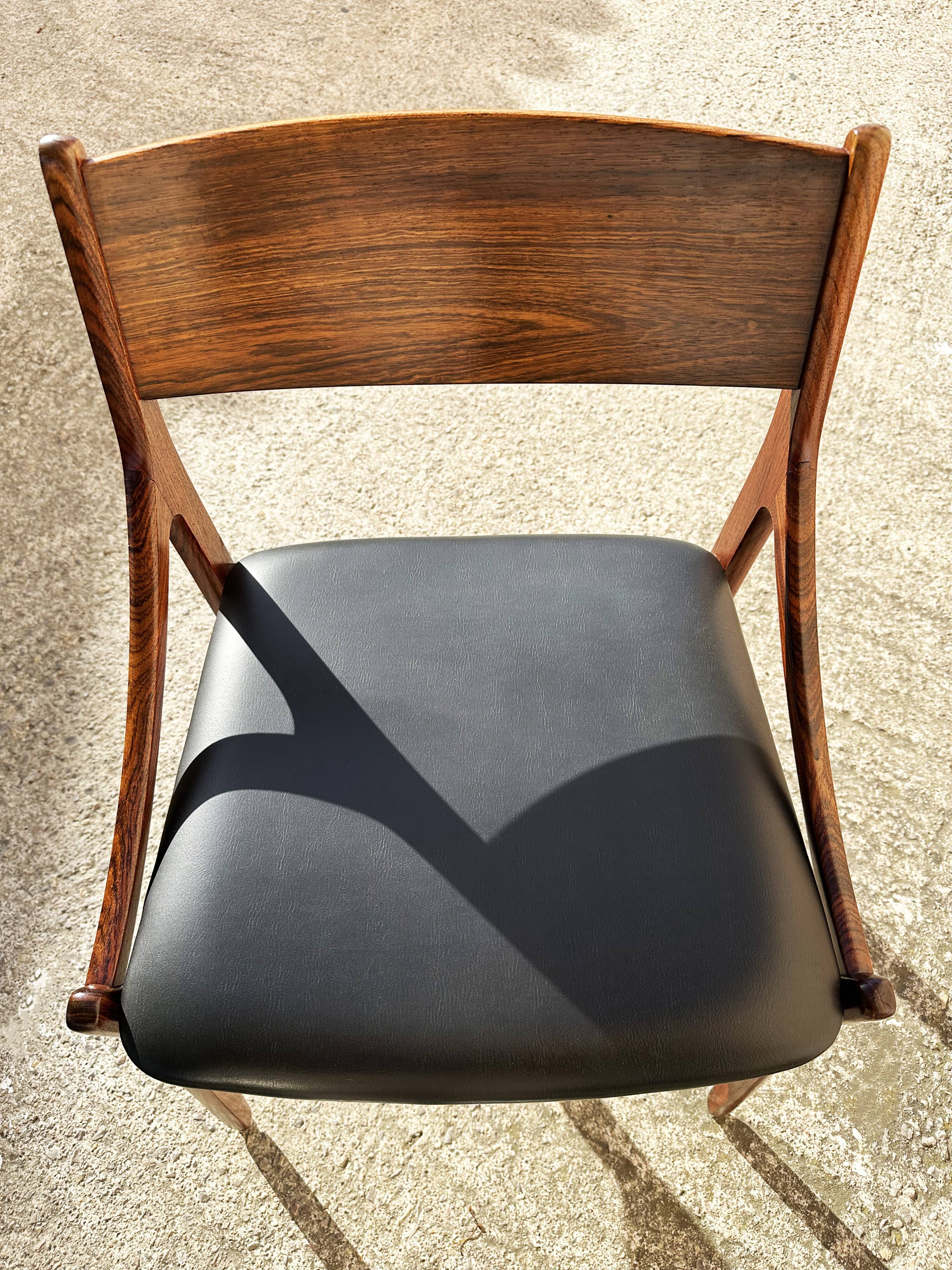 4 chaises H Vestevig Eriksen, Møbelfabrik. Danemark 1960